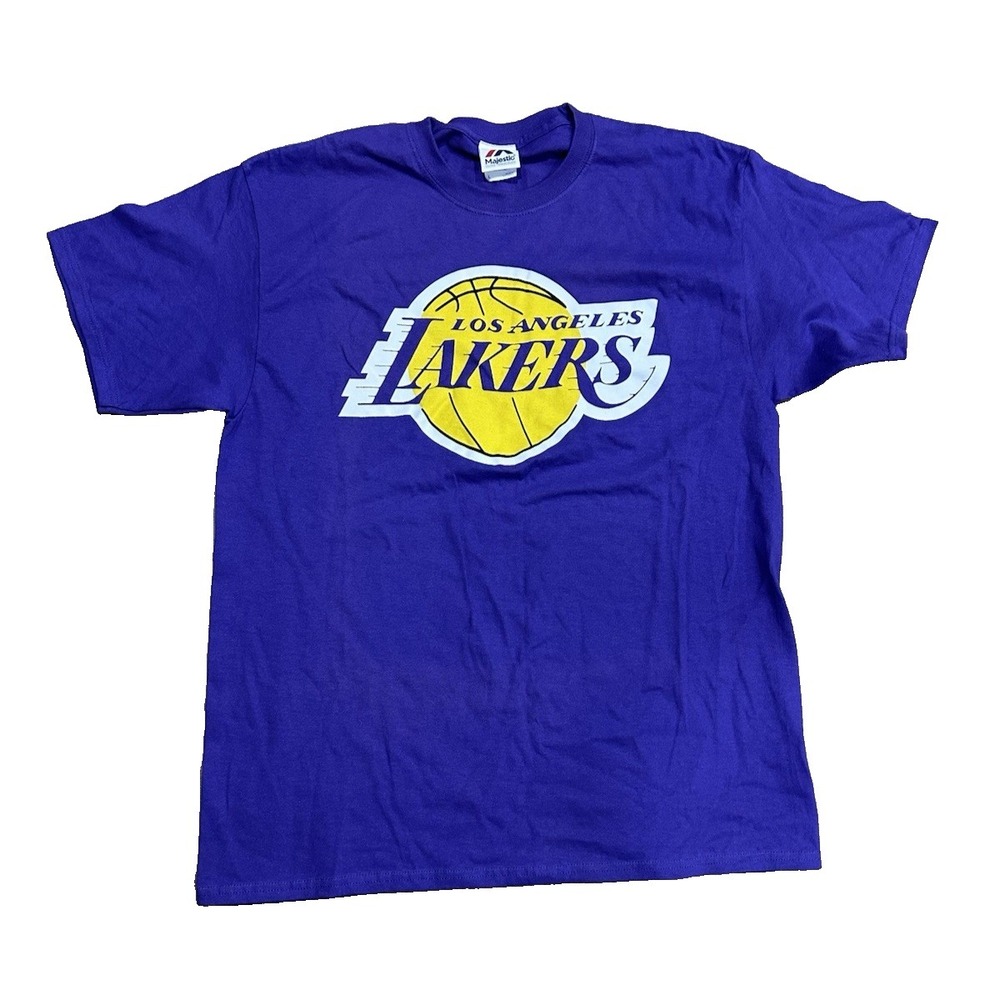 Majestic Los Angeles Lakers Men;s Purple T Shirt Size Large
